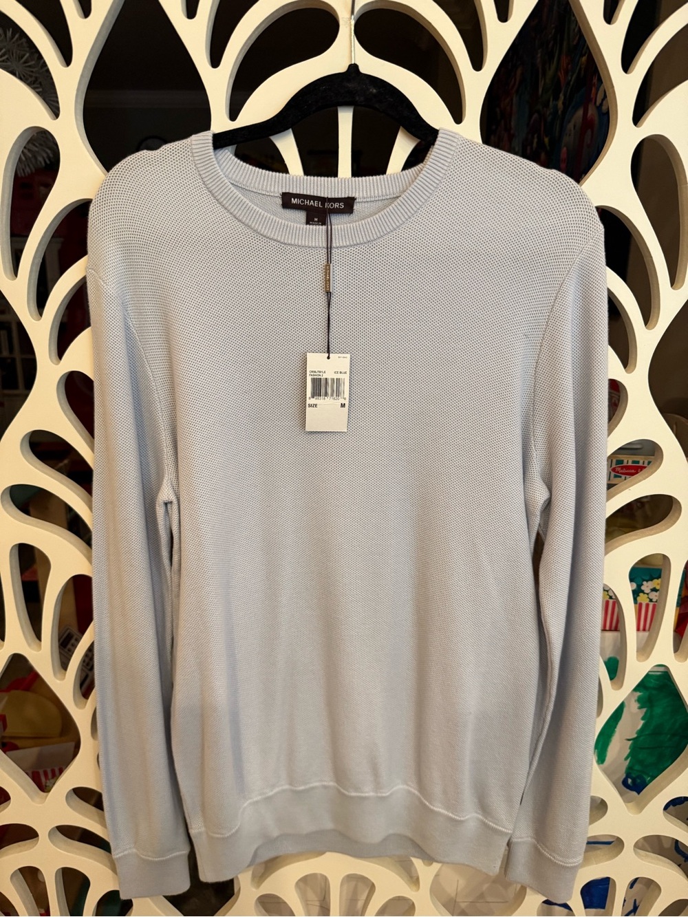 Michael Kors Men's Pale Blue Crewneck Sweater